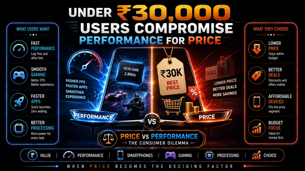 Smartphone users under INR 30,000 find themselves compromising performance for price