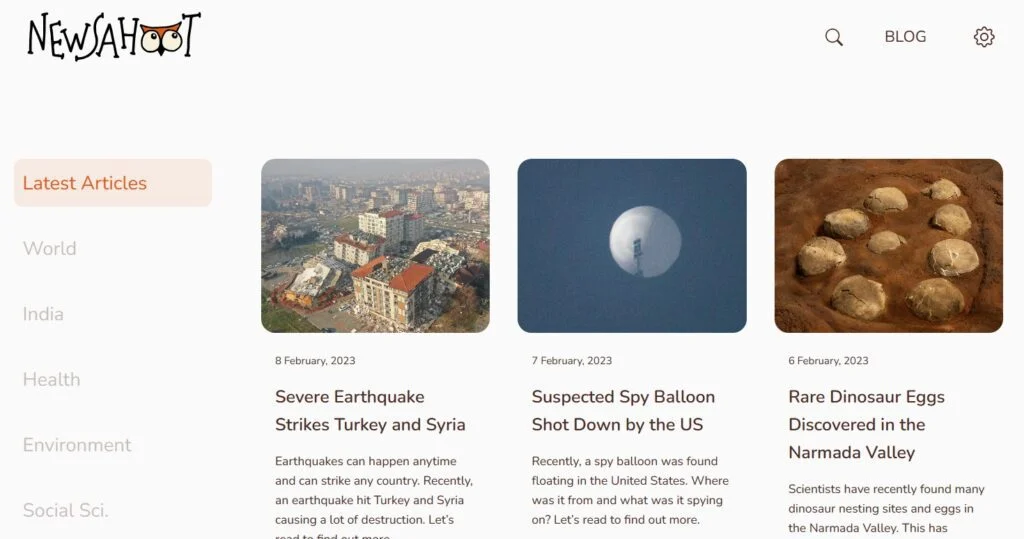 Newsahoot- Simplifying Real-World News For The Curious Young Minds