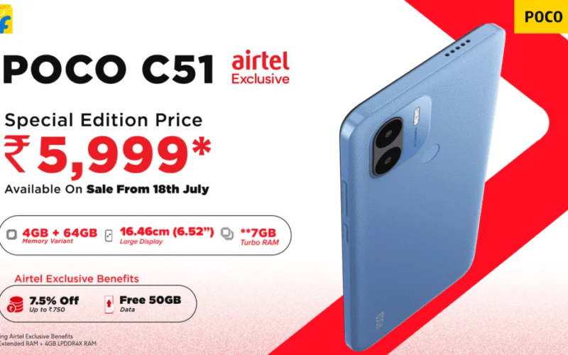 Poco C51 with Airtel Prepaid Could be the Gateway to 4G for Millions of Feature Phone Users in India