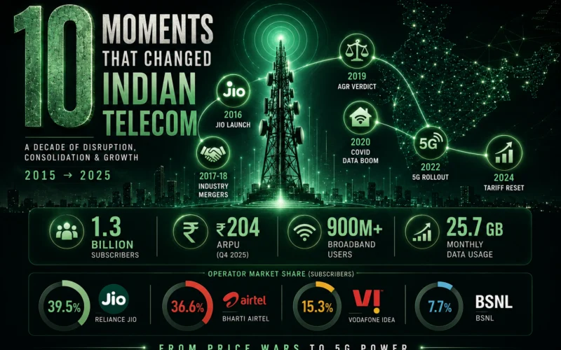 10 Moments That Broke, Built, and Rebuilt Indian Telecom — Techarc India Telecom Dashboard 
