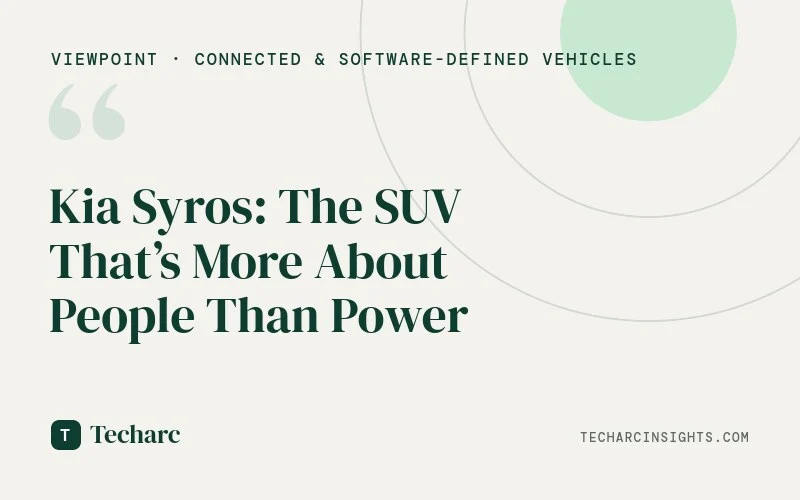 Kia Syros: The SUV That’s More About People Than Power